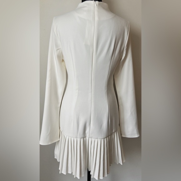 Commense Pleated Hem Mock Neck Mini Dress - Picture 3 of 6